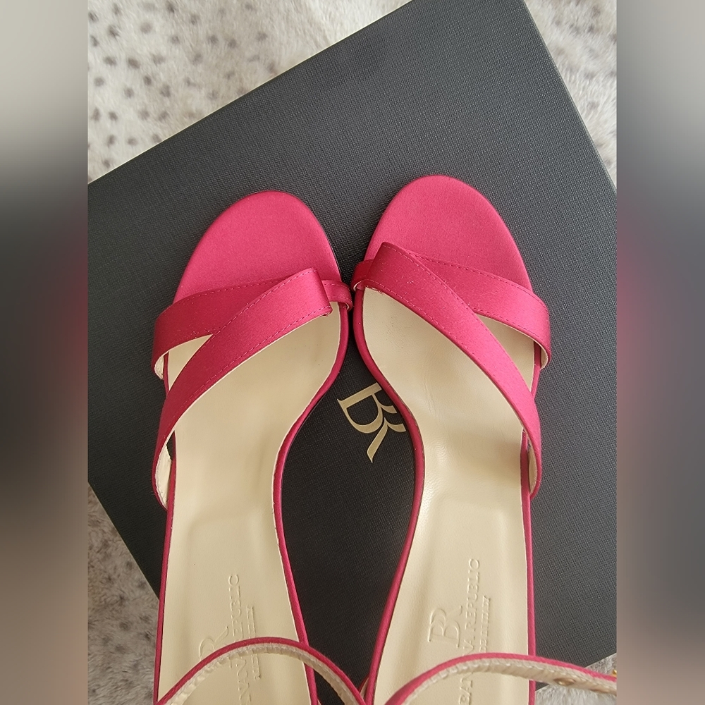 NWT Terzo Satin Sandal, Raspberry, sz 6 - Picture 5 of 14